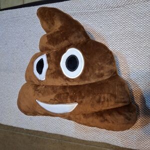 8" Smiling Poop emoji plush. EUC
